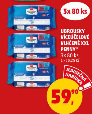 Vlhčené víceúčelové ubrousky Penny