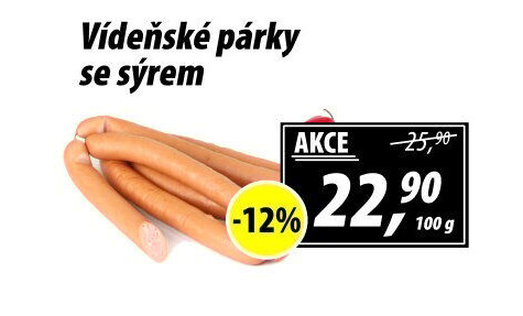 Párky vídeňské se sýrem