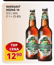 Pivo světlé výčepní Rázná 10° Radegast