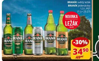 Pivo světlý ležák Braník