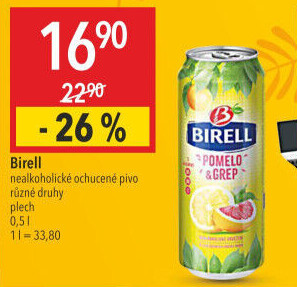 Nealkoholické pivo ochucené Birell