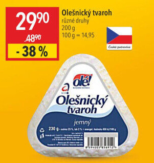 Tvaroh jemný Olešnický Moravia