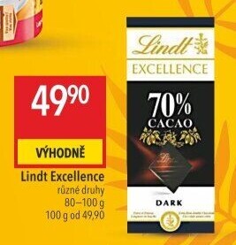 Čokoláda Excellence Lindt