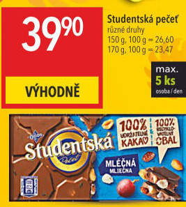 Čokoláda Studentská pečeť Orion