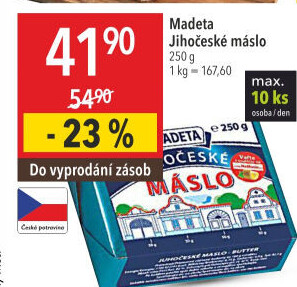 Máslo Jihočeské Madeta