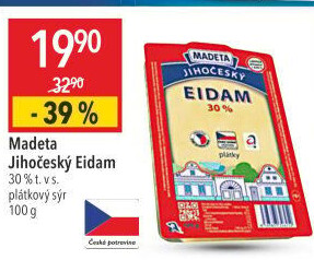 Sýr Eidam Jihočeský 30% Madeta