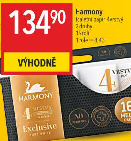 Toaletní papír 4vrstvý Exclusive Harmony