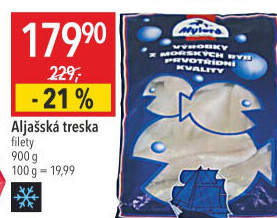 Aljašská treska filety mražená Mylord