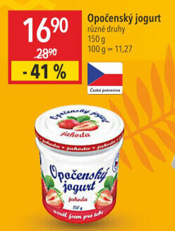 Jogurt ochucený Opočenský Bohemilk