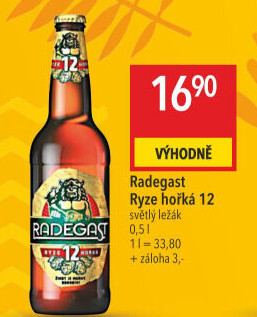 Pivo světlý ležák 12° Ryze hořká Radegast
