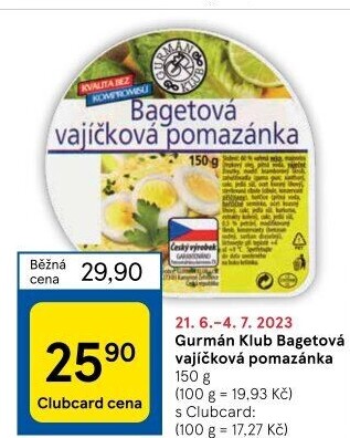 Bagetová vajíčková pomazánka Gurmán klub