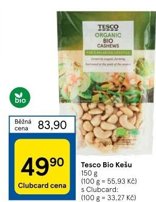 Kešu bio Tesco Organic