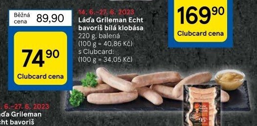 Klobásy Echt Bavoriš Láďa Grileman Kostelecké uzeniny
