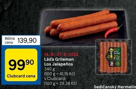Klobásy na grilování Los Jalapeňos Kostelecké uzeniny