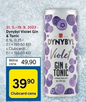 Míchaný nápoj Dynybyl Violet Gin a Tonic