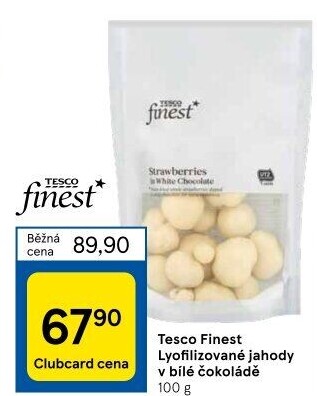 Mrazem sušené jahody v čokoládě Tesco Finest