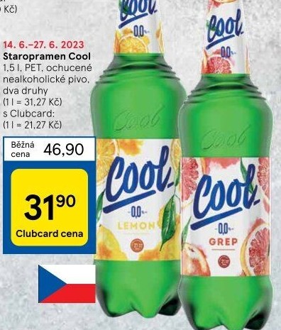 Nealkoholické pivo ochucené Staropramen Cool