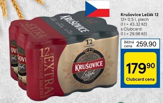 Pivo světlé Královský ležák 12° Krušovice