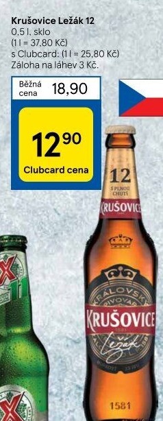 Pivo světlé Královský ležák 12° Krušovice