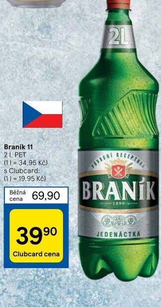 Pivo světlý ležák 11° Jedenáctka Braník