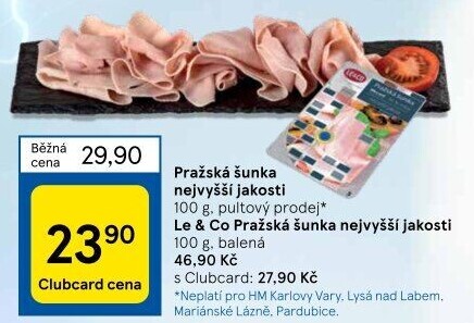 Šunka pražská nejvyšší jakosti LE&amp