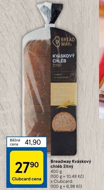 Toustový chléb kváskový žitný Breadway