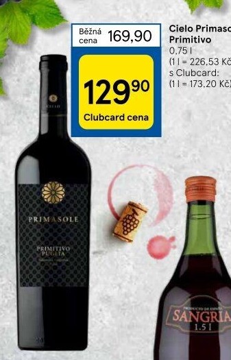 Víno Primitivo Primasole Cielo