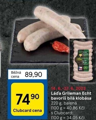 Klobásy Echt Bavoriš Láďa Grileman Kostelecké uzeniny