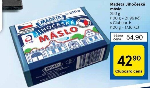Máslo Jihočeské Madeta