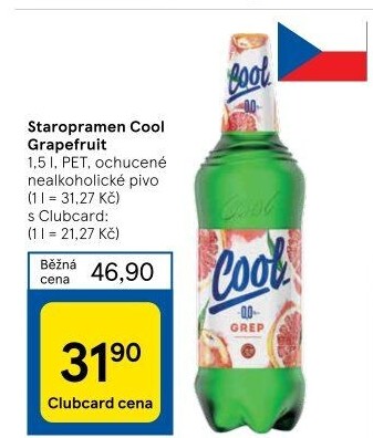 Nealkoholické pivo ochucené Staropramen Cool