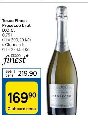 Prosecco brut DOC Tesco finest