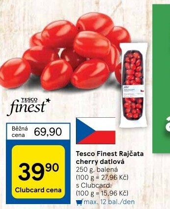 Rajčata cherry Tesco Finest