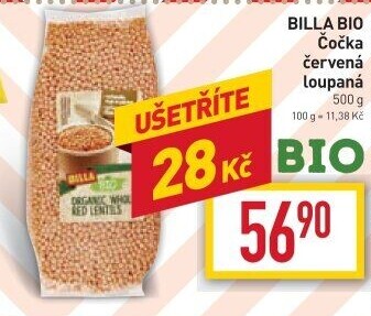 Čočka červená Naše Bio Billa