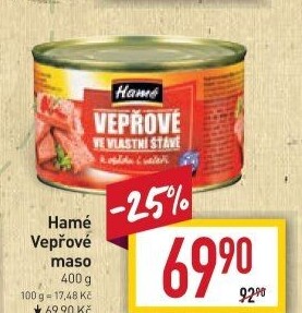 Vepřové maso ve vlastní šťávě Hamé