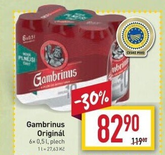 Pivo světlé výčepní Originál 10° Gambrinus