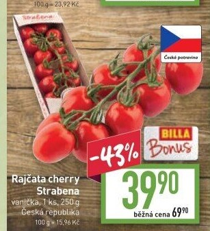 Rajčata cherry keříková Čerstvě utrženo