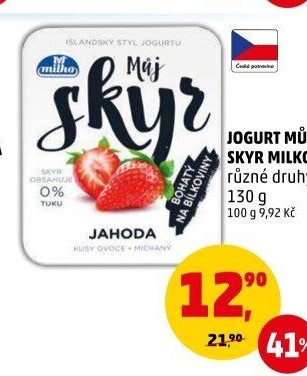 Dezert zakysaný ochucený Můj Skyr 0% Milko