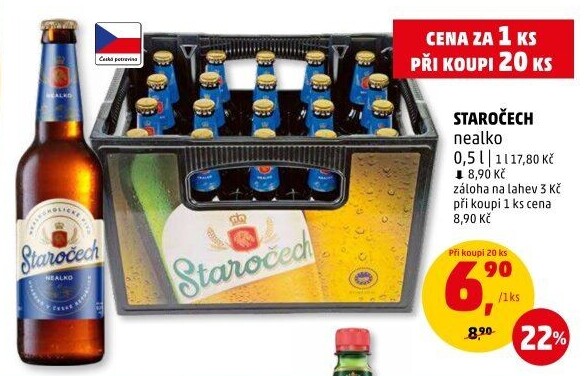 Nealkoholické pivo Staročech