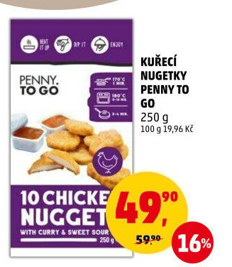Nugetky kuřecí mražené Penny Ready