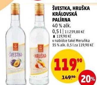 Pálenka švestka Královská palírna