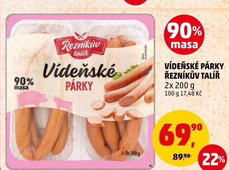 Párky vídeňské Řezníkův talíř