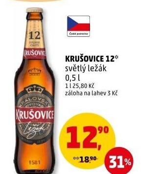 Pivo světlé Královský ležák 12° Krušovice