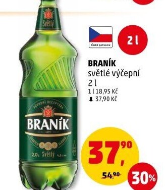 Pivo světlé výčepní 10° Braník