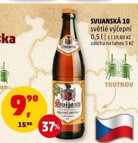 Pivo světlé výčepní Svijanská 10° Svijany
