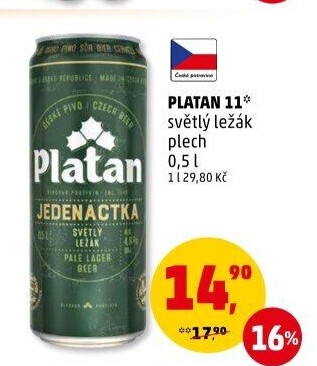 Pivo světlý ležák 11° Platan