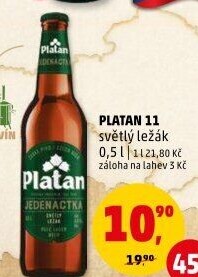 Pivo světlý ležák 11° Platan