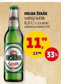 Pivo světlý ležák 11° Šerák Holba