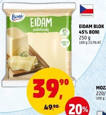 Sýr Eidam 45% Boni