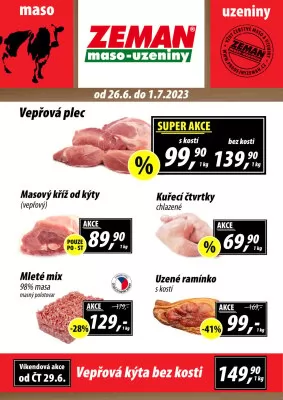 akční leták ZEMAN maso - uzeniny 26.6.2023-1.7.2023
