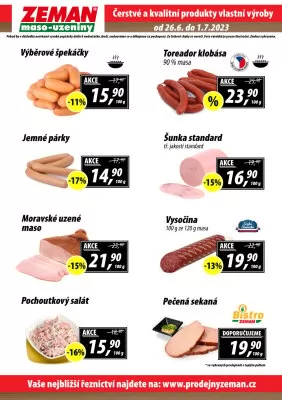 akční leták ZEMAN maso - uzeniny 26.6.2023-1.7.2023
